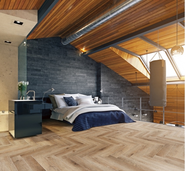 Виниловый ламинат SPC "Cronafloor" Herringbone Дуб Монпелье (640*128*4,5 мм) — купить в Набережных Челнах