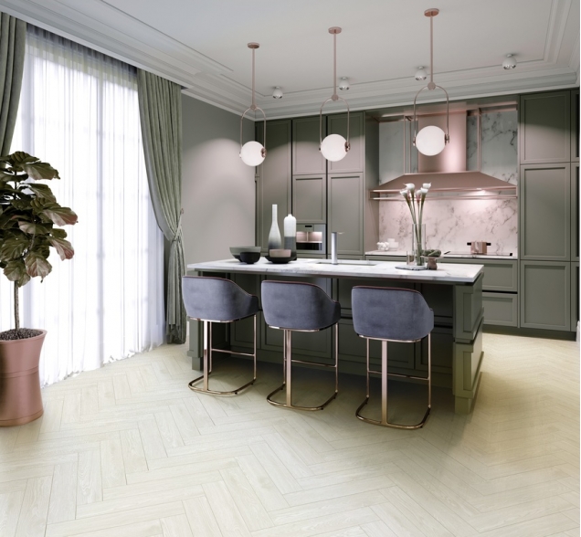 Виниловый ламинат SPC "Cronafloor" Herringbone Дуб Нант (640*128*4,5 мм) — купить в Набережных Челнах