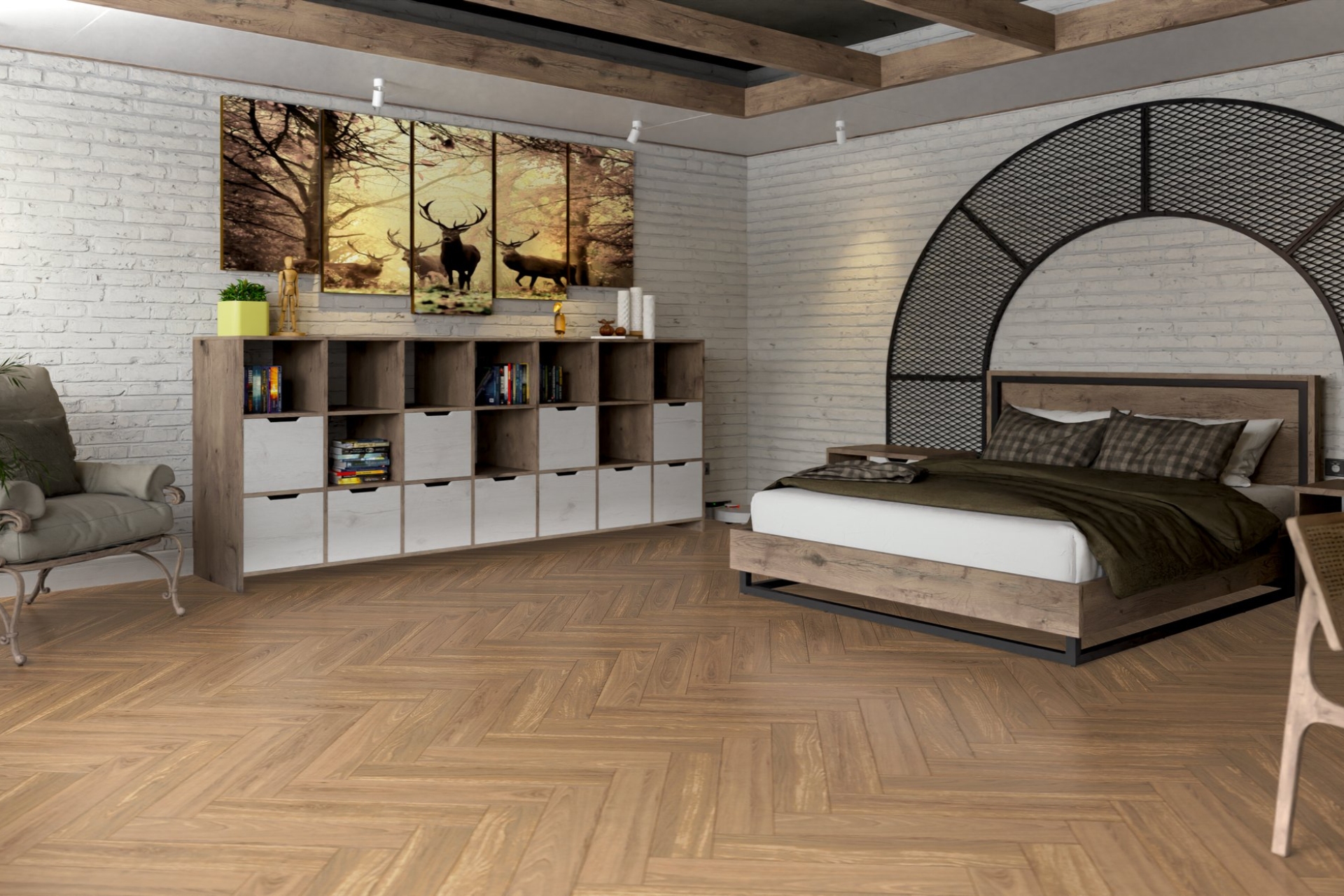 Инженерный паркет «Damy Floor» Натуральный (укладка елочкой) — купить в Набережных Челнах