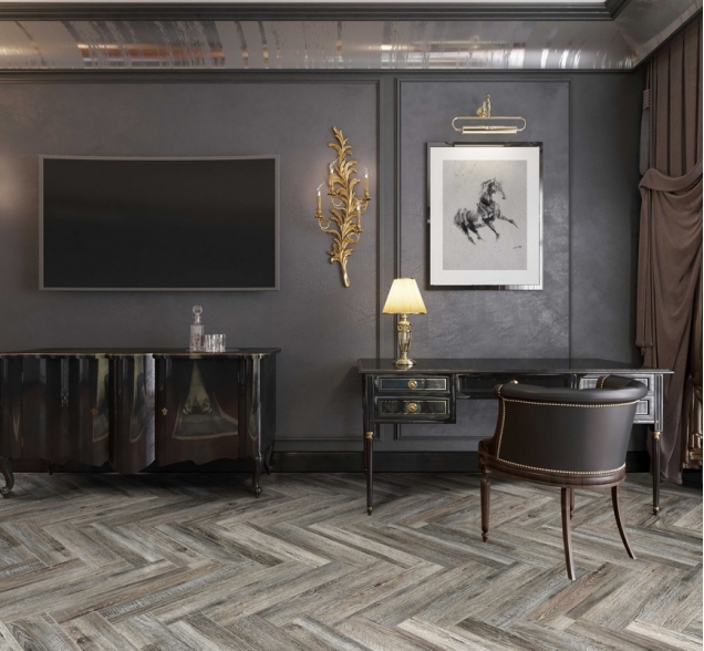 Виниловый ламинат SPC "Cronafloor" Herringbone Дуб Реймс (640*128*4,5 мм) — купить в Набережных Челнах