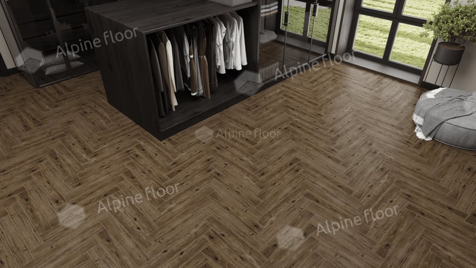 Ламинат "Alpine Floor" Herringbone 12 PRO Дуб Бордо (606*101*12 мм) — купить в Набережных Челнах