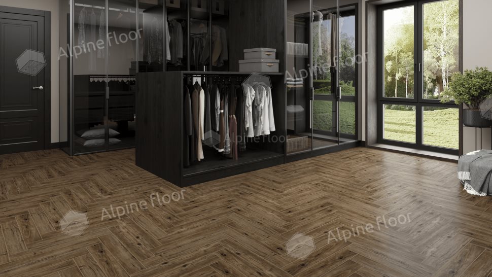 Ламинат "Alpine Floor" Herringbone 12 PRO Дуб Бордо (606*101*12 мм) — купить в Набережных Челнах