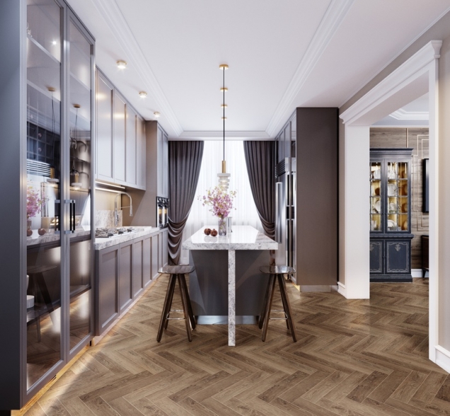 Виниловый ламинат SPC "Cronafloor" Herringbone Дуб Тулуза (640*128*4,5 мм) — купить в Набережных Челнах