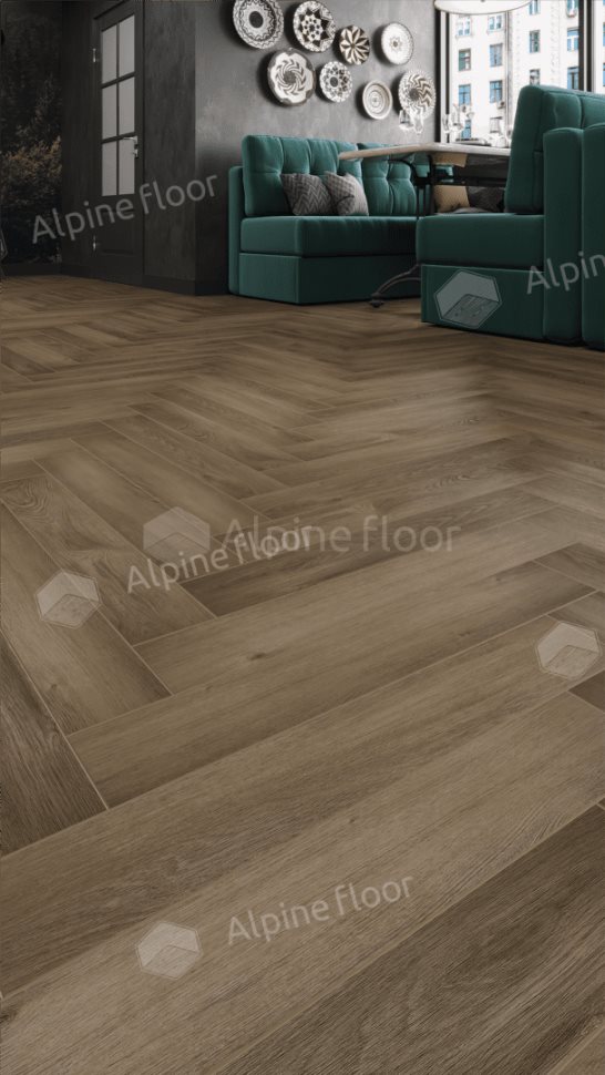 Ламинат "Alpine Floor" Herringbone 12 PRO Дуб Анжу (606*101*12 мм) — купить в Набережных Челнах